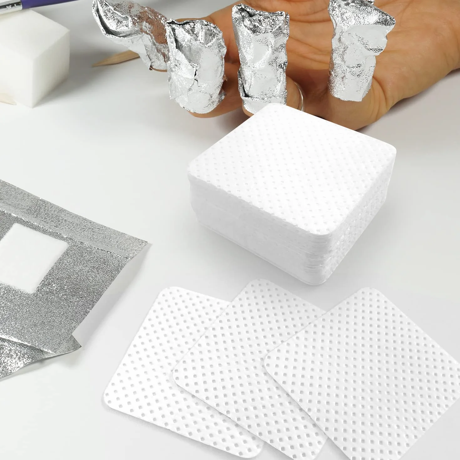 Mylee Salviette per unghie prive di lanugine, 200 pezzi, cuscinetti morbidi per la rimozione di manicure e pedicure, salviette assorbenti, ideali per uso professionale e domestico