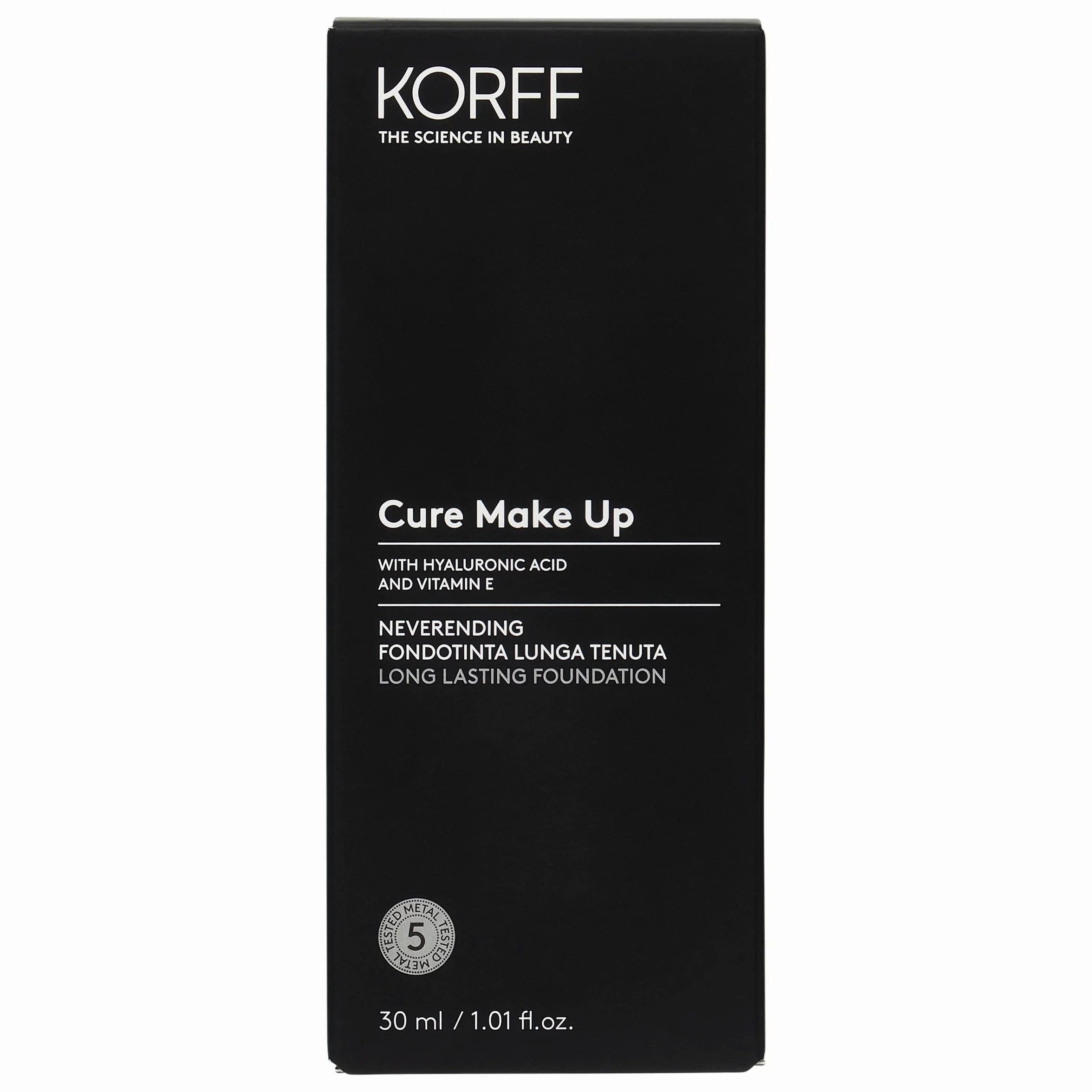 KORFF Fondotinta Crema, Effetto Matt, Lunga Tenuta, Copertura Media - Alta, Formula Anti-età Idratante con acido ialuronico