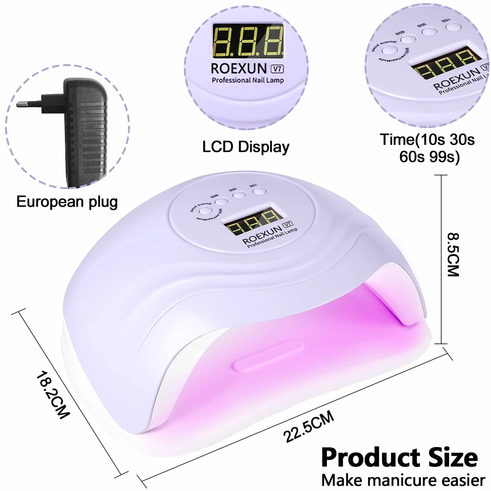 Lampada Unghie LED UV 168W 4 Impostazioni Timer Asciugatrice Gel Sensore Automatico