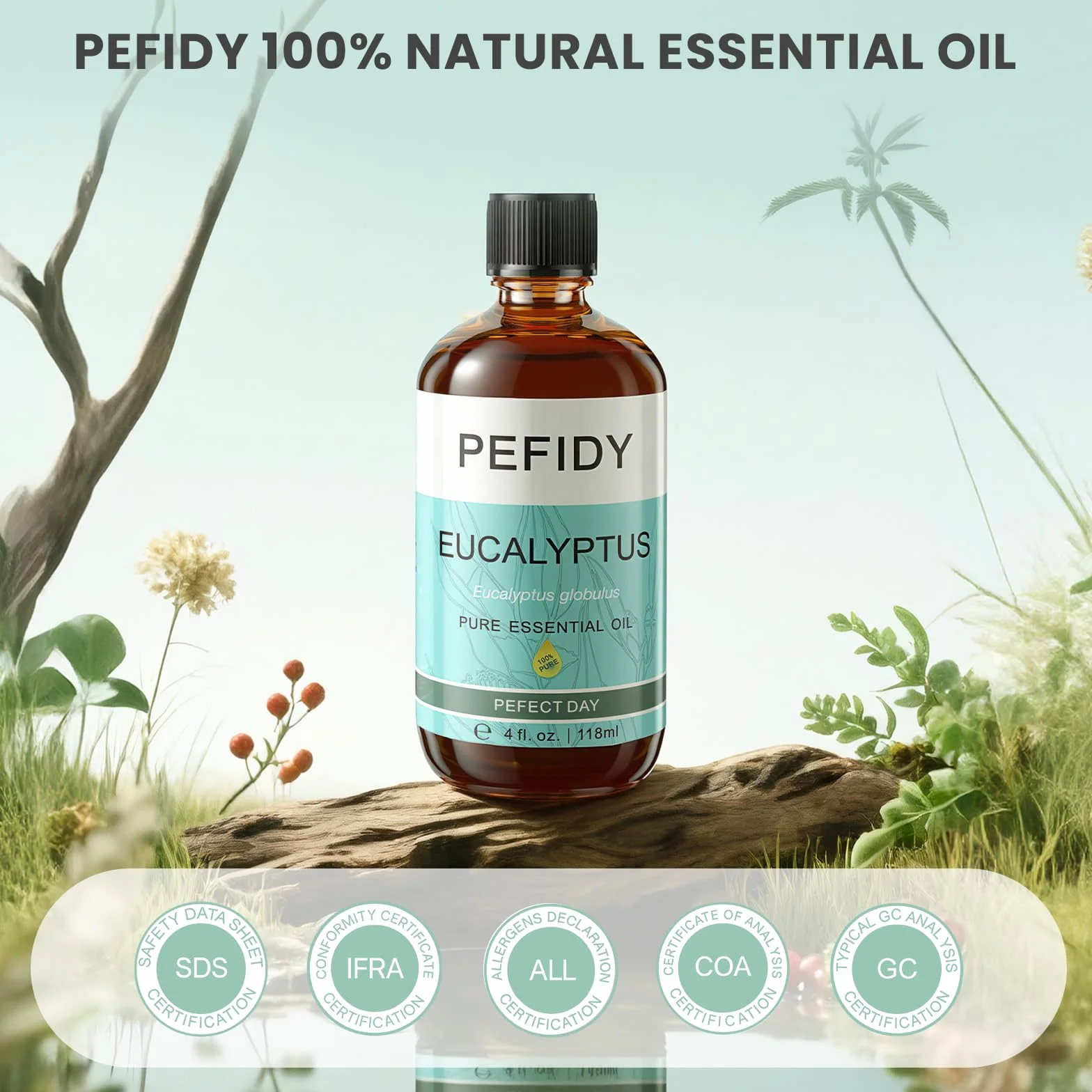 Olio Essenziale Eucalipto 118ml 100% Naturale per Aromaterapia Massaggi e Cura della Pelle