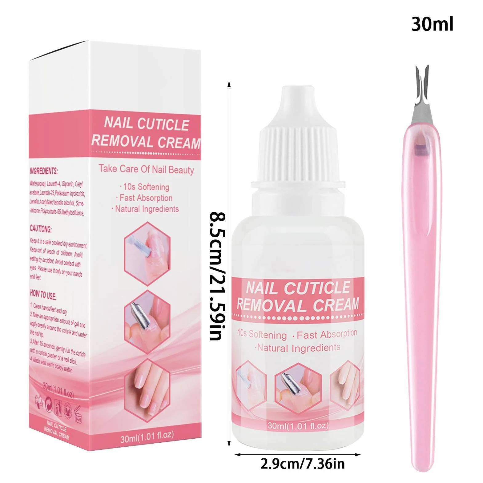 Crema per la rimozione delle cuticole | Kit per la rimozione delle cuticole | Crema rimuovi cuticole emolliente e delicata da 30 ml, ad assorbimento rapido e istantaneo, per mantenere le Skuda