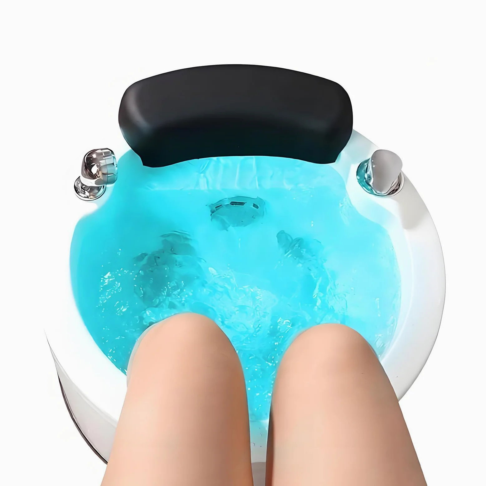 Vasca da Bagno per Pediluvio in Acrilico, Vaschetta per Pedicure e Spa Plantare, con Funzione Idromassaggio e Luci Colorate, Temperatura dell'Acqua Regolabile (Calda/Fredda)