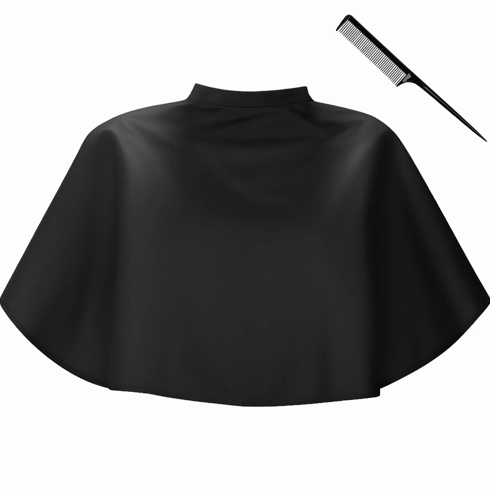 Mantello Corto Parrucchiere Impermeabile 81x74 cm Nero Regolabile
