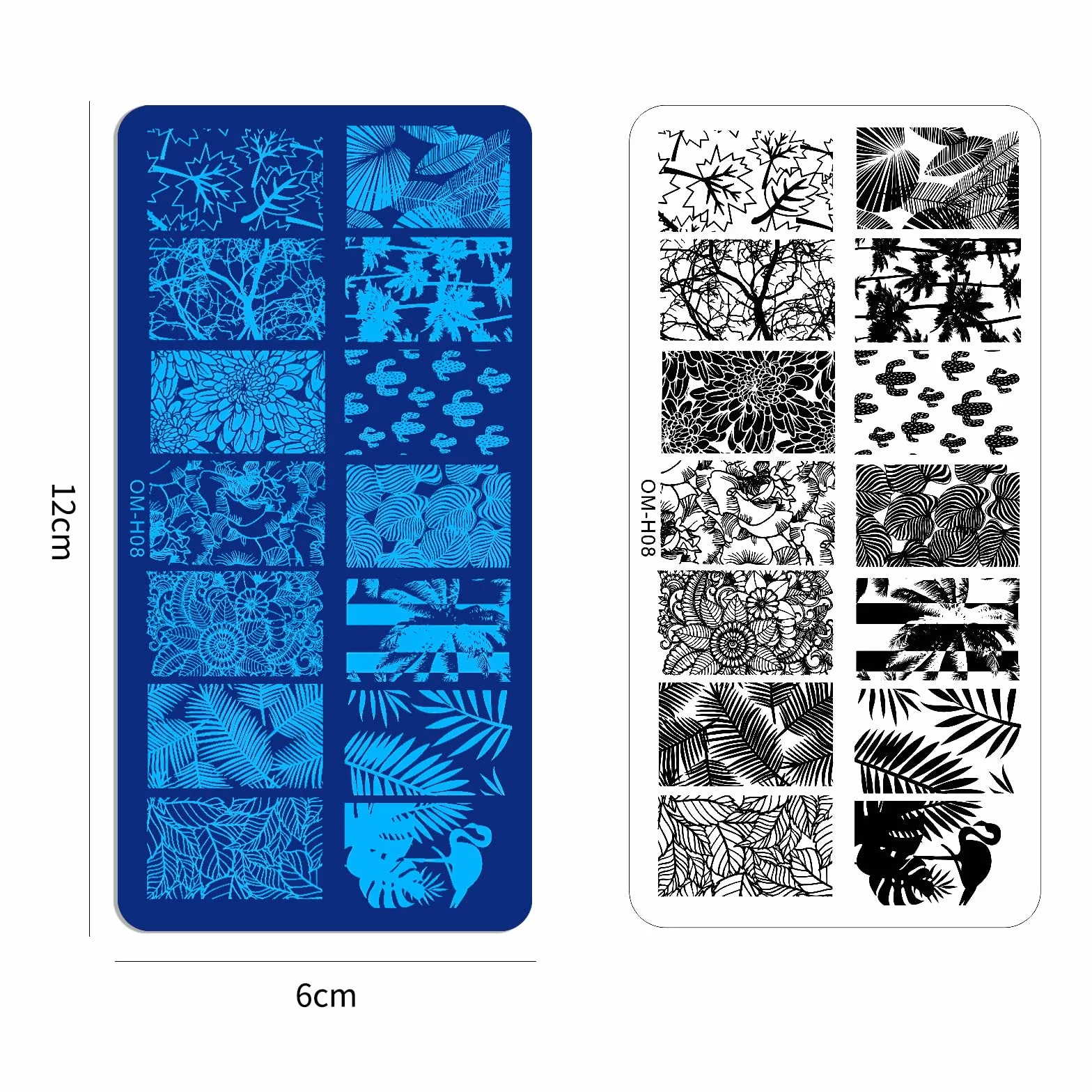 MWOOT 6 Pezzi Stamping Nail Art, Modelli Multipli per Stencil Unghie Nail Art, Unghie Piastre Manicure Nail Piastra, Unghie Timbro Scraper Piatti Templates per Decorazione Unghie
