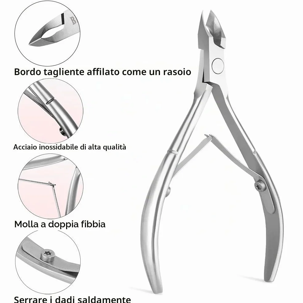 BEZOX Tronchesino per cuticole in acciaio inossidabile taglio netto liscio