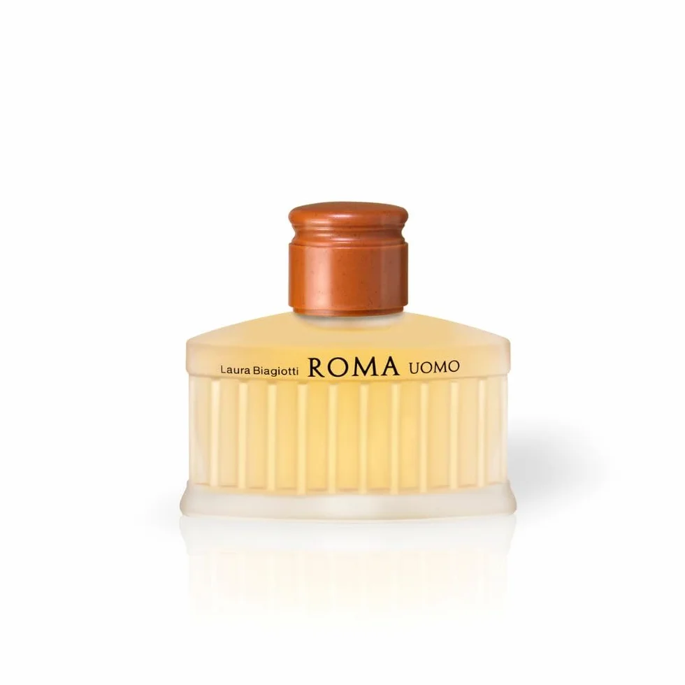 Laura Biagiotti – Roma Uomo Eau de Toilette 75 ml – Profumo Uomo – Fragranza Orientale Legnosa – Note Seducenti e Speziate – Iconico Flacone Ispirato al Pantheon Romano