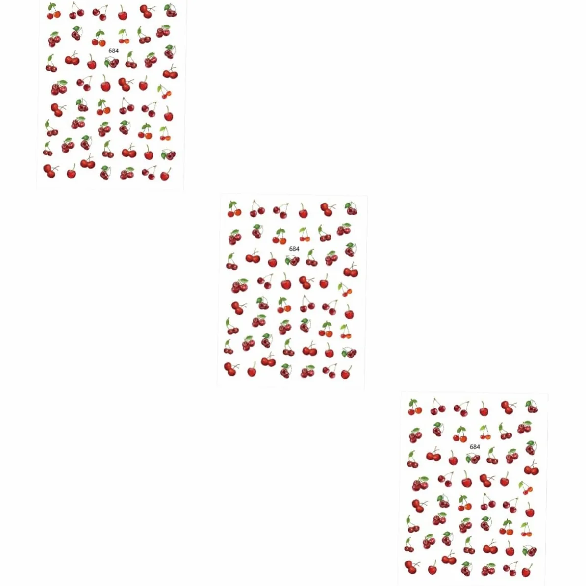 3 Set Adesivi Unghie Tema Frutta Con Design Per Decorazioni Manicure Applicazione Facile E Creativa Per Donne E Ragazze Casual 12 Fogli*3