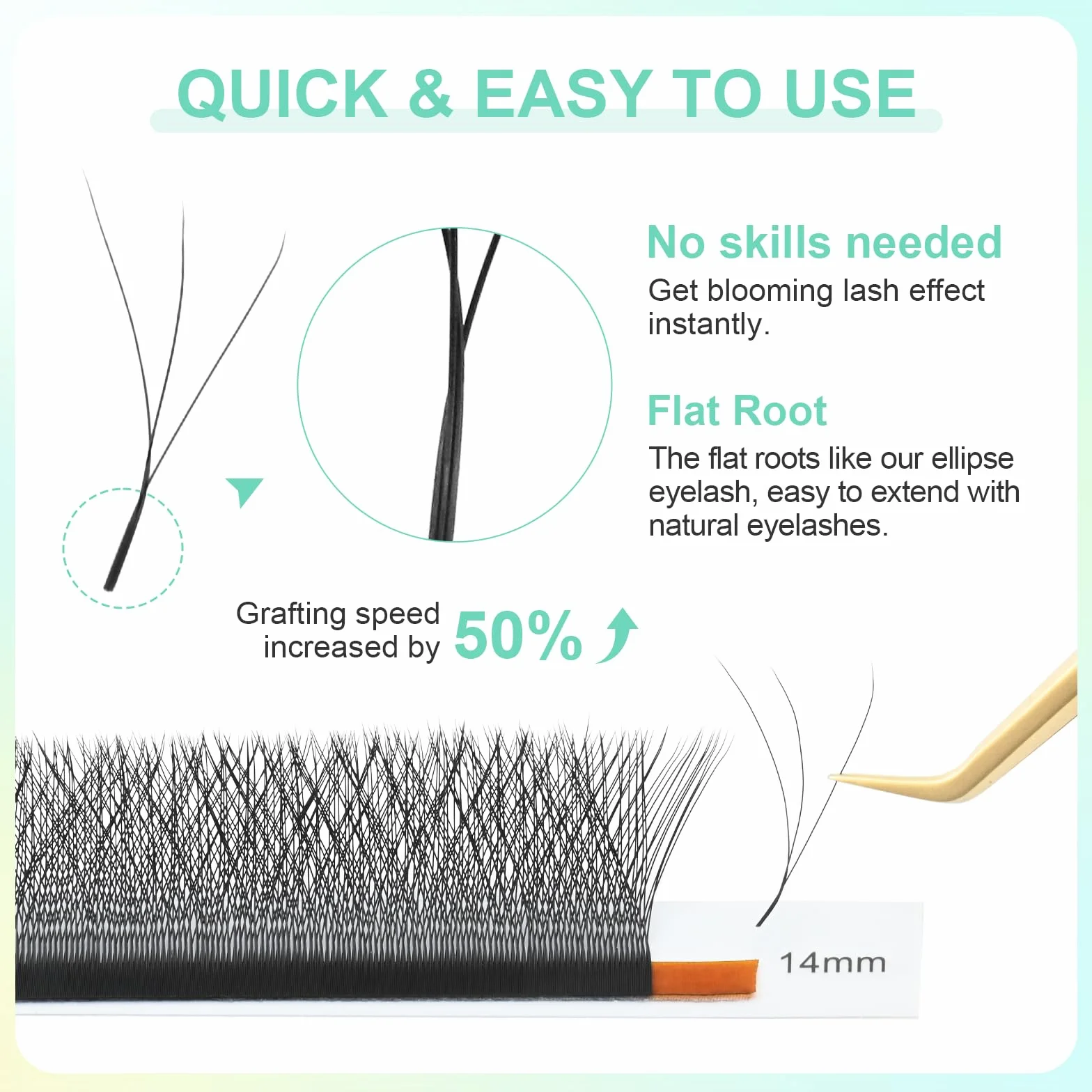NAGARAKU 3D Extension Ciglia W Ciuffetti Premade Fan Eyelash Extension Russian Volume Professional Naturali Nero 0.07mm C 8-12mm