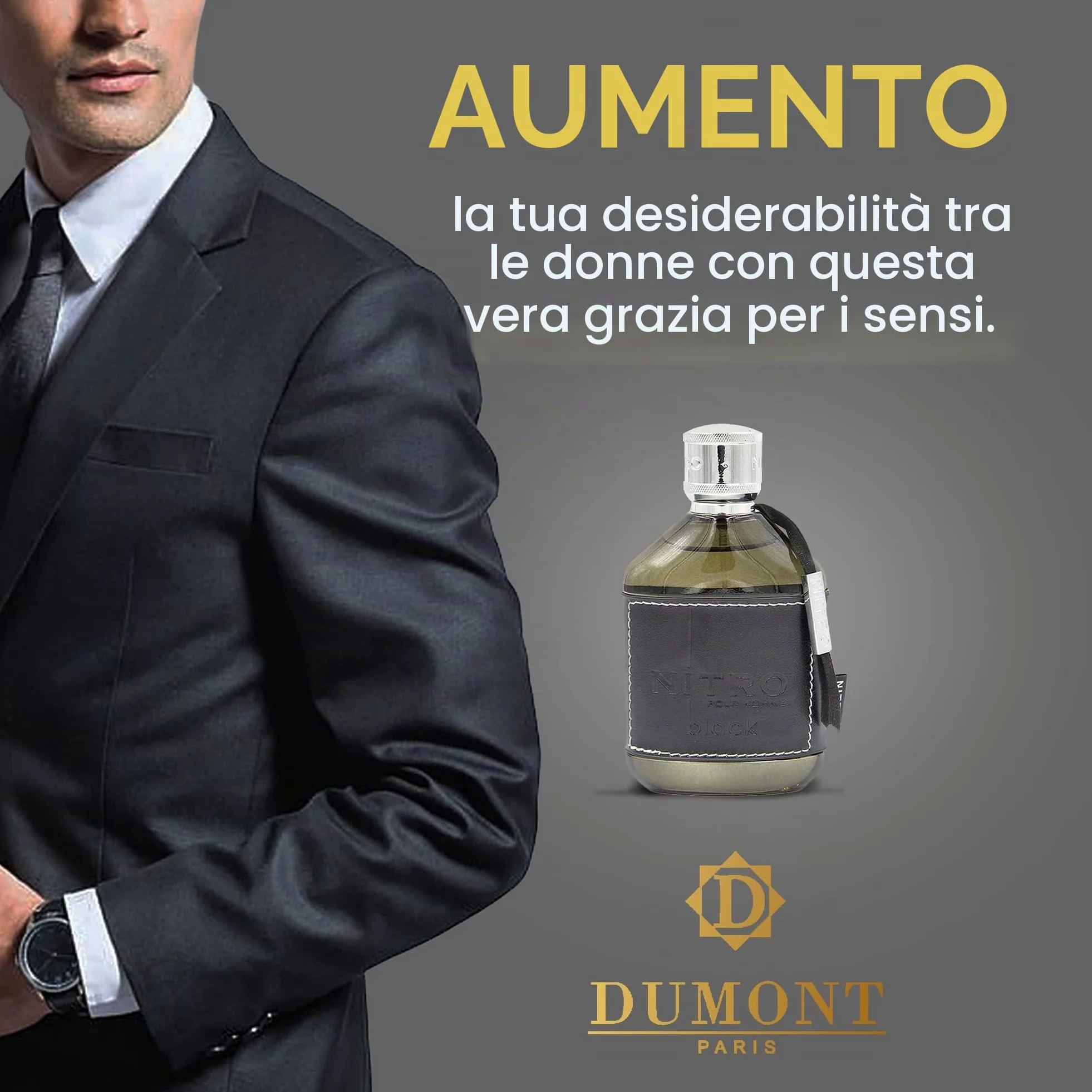 Dumont Paris Nitro Black Pour Homme Edp Profumo Uomo Natural Spray 100ml