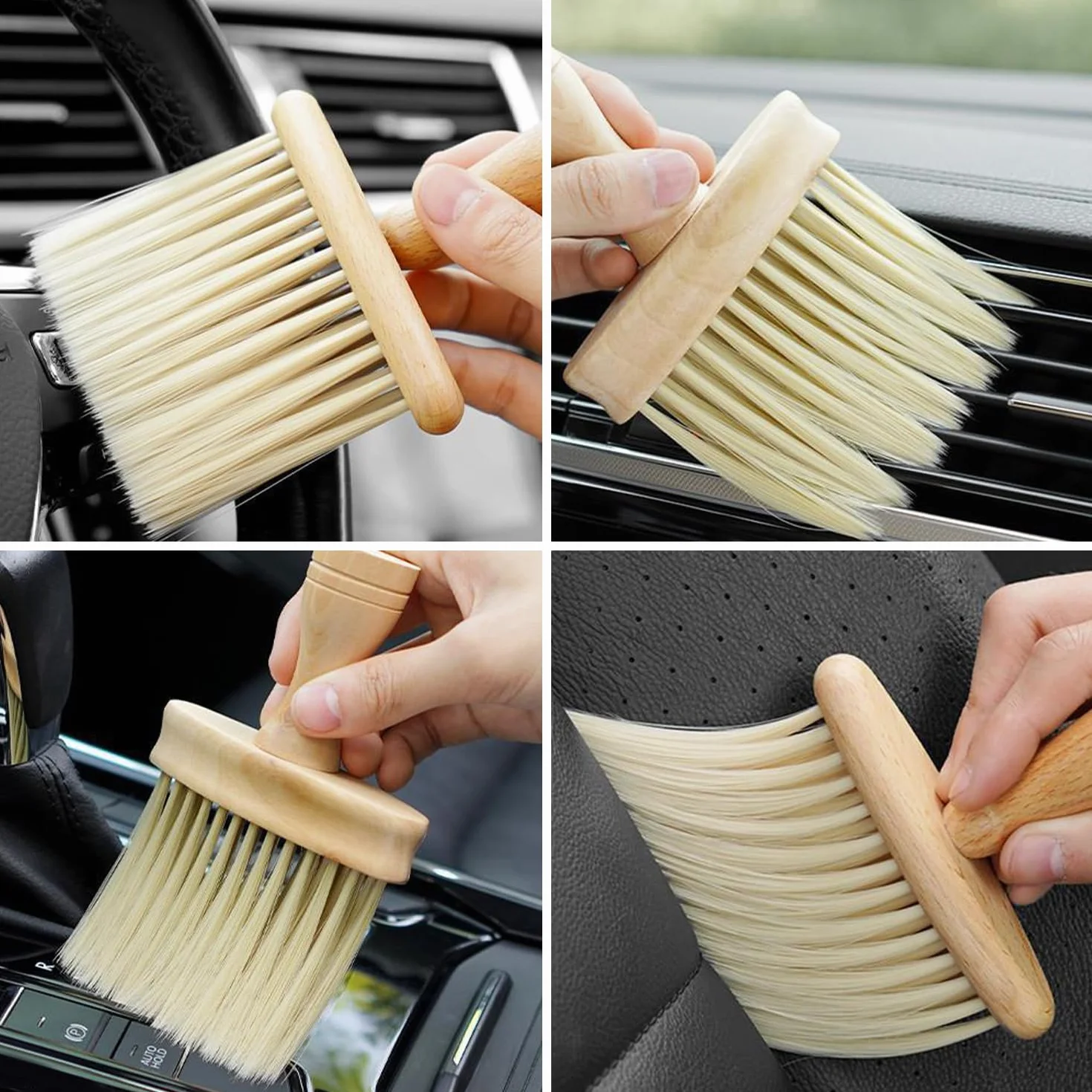 Pettine In Legno Di Faggio Da 3 Pezzi, Spazzola Per Capelli, Detergente Per Spazzola Per Il Collo, Spazzola Per La Pulizia Dei Capelli, Spazzola Per La Depilazione