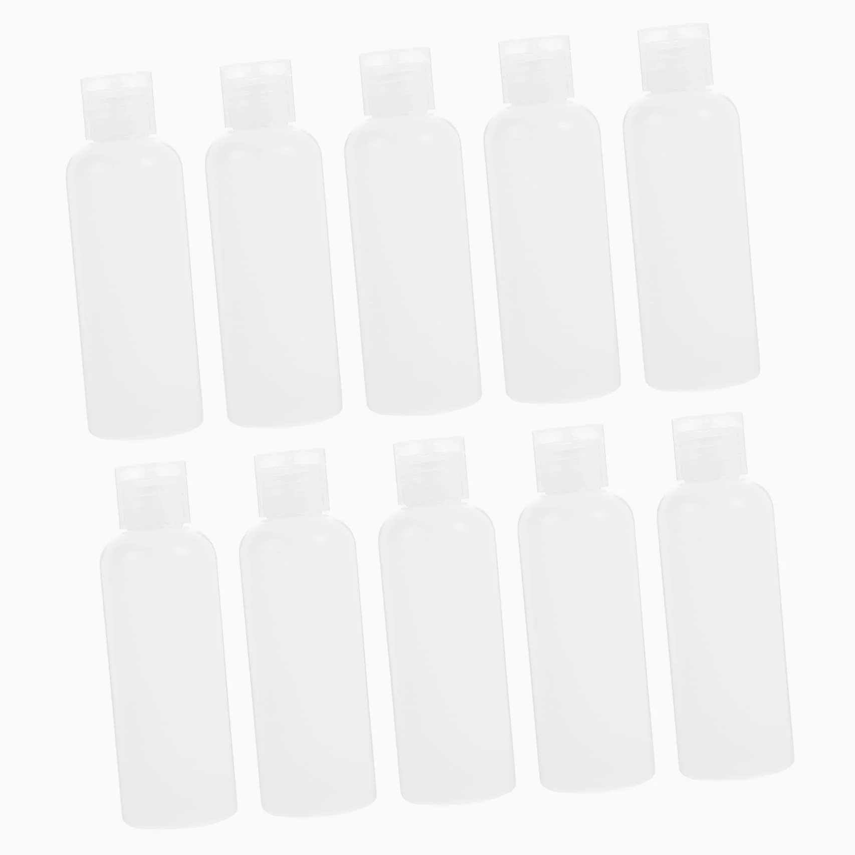 CALLARON 50pezzi Bottiglie Vuote Portatili 100ml in Pe Bianche, Flip-open per Shampoo da Viaggio