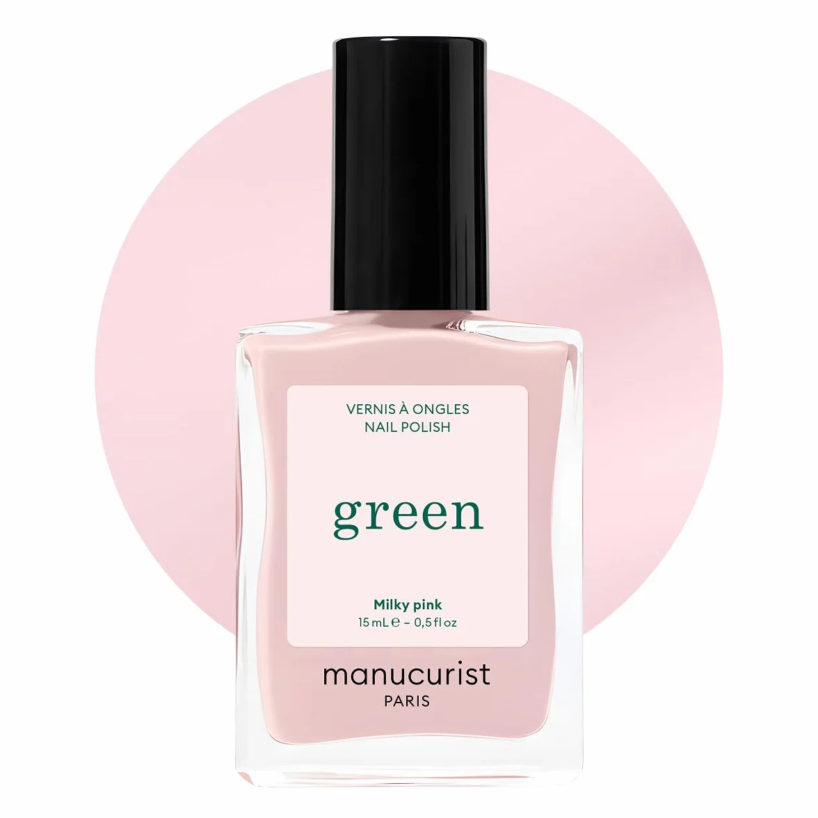 Manucurist Green Smalto Unghie Milky Pink Rosa Lattiginoso Smalti per Unghie Classico Vegano Biologico 80% Manicure Professionale