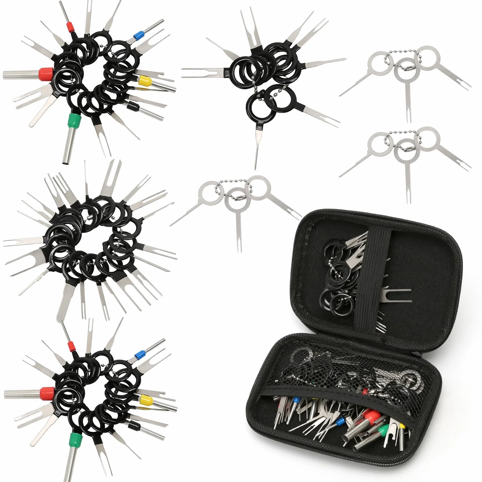 Kit Estrattore Pin Connettori per Auto 73 Pezzi, Set Rimozione Connettori Elettrici Cablaggi