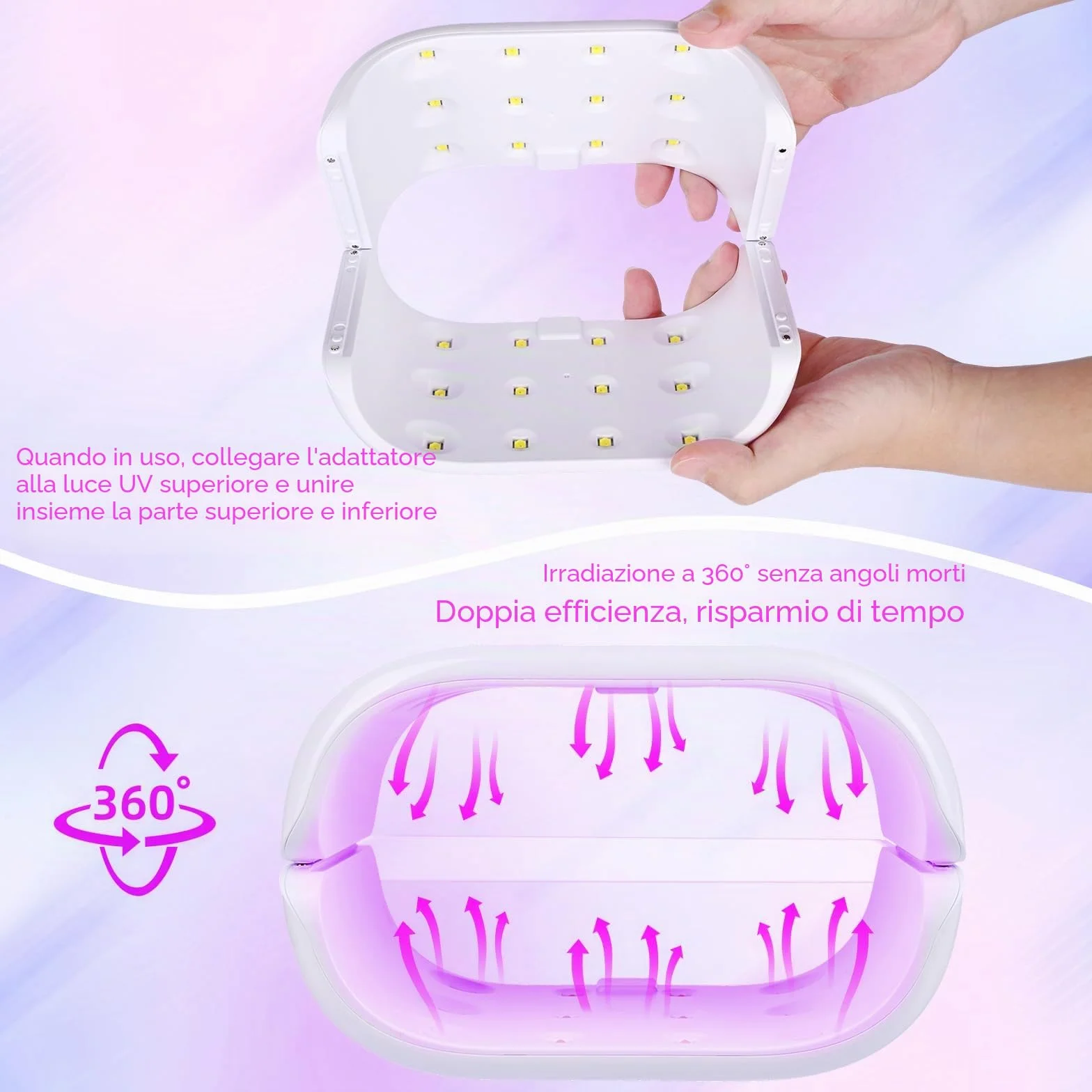 Euakee Luce UV in Resina su Due Lati con Display Digitale, Lampada UV per resinas, con schermo LED, 36 W, 3 Time(2 m, 3 m, 5 m), per fai da te,resina,forme di Gioielli, Unghie fai da te
