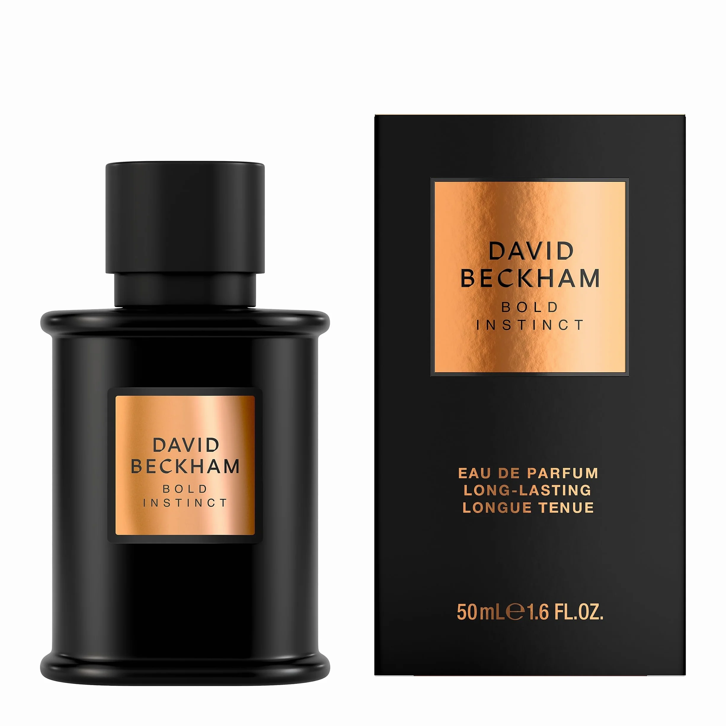 David Beckham Bold Instinct Eau de Parfum Uomo, profumo legnoso aromatico, fragranza sofisticata, straordinario flacone nero opaco 50 ml