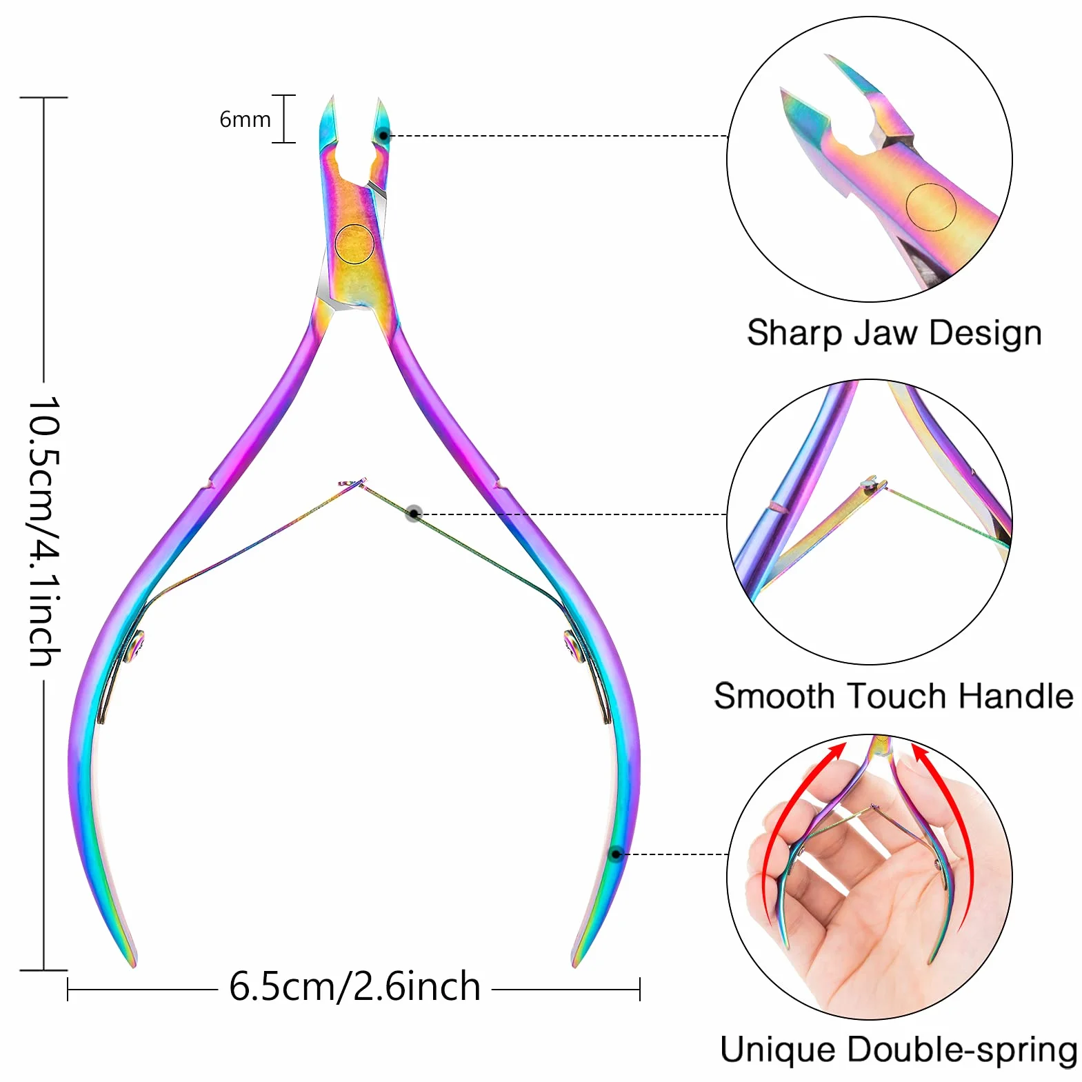 MELLIEX Tronchesino per Cuticole Acciaio Inossidabile Taglierina Mani Piedi