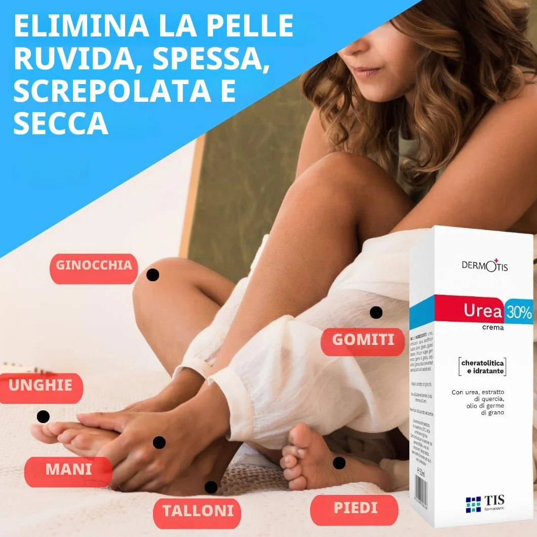 TIS Crema con urea 30% per cicatrici eczemi psoriasi con acido lattico e alfaidrossiacidi