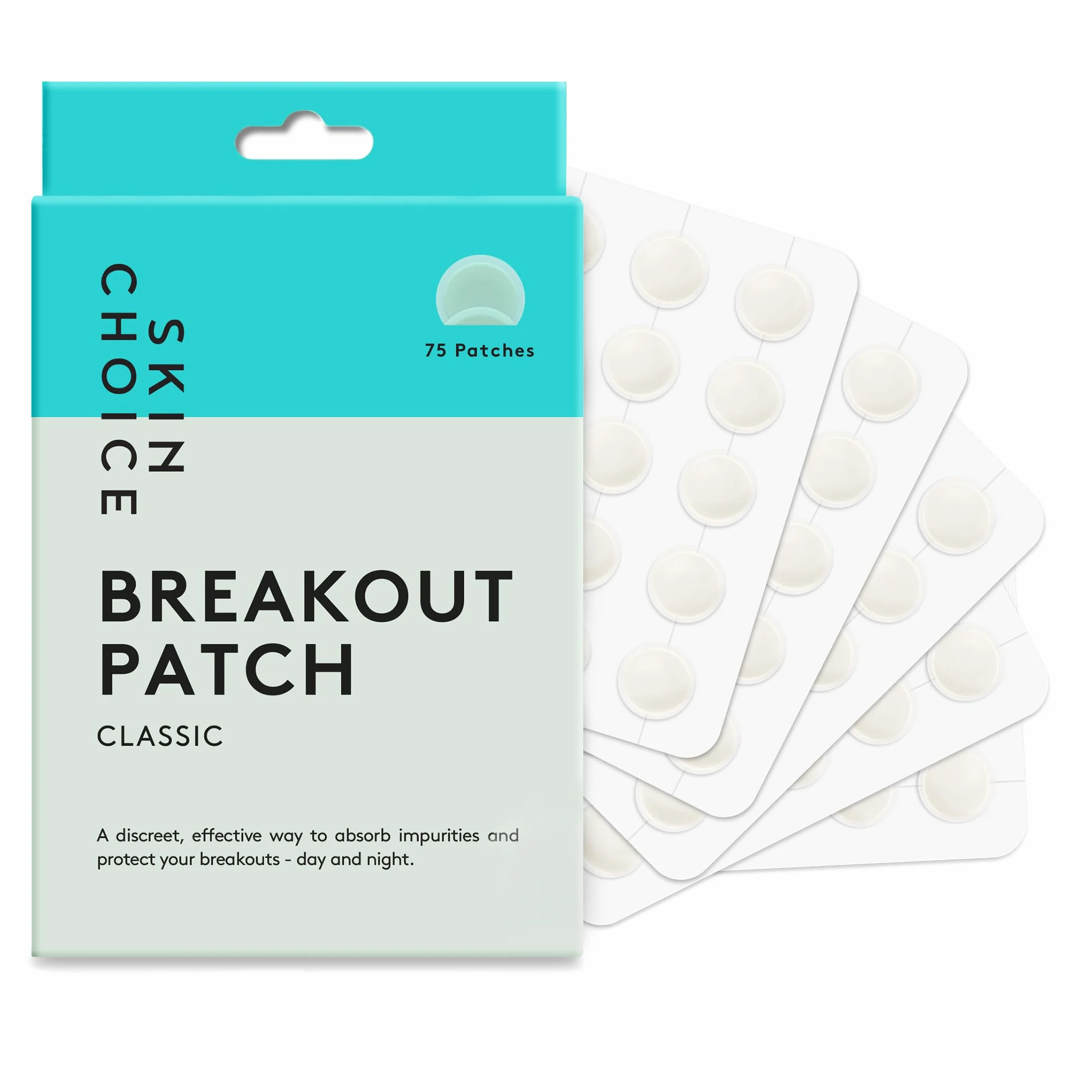 SKIN CHOICE Patch Brufoli – Breakout Pimple Patch Classic – Idrocolloidali Invisibili Cerotti Brufoli Viso, Vegano, Non Testato Sugli Animali, Cura Della Pelle Coreana (75 Cerotti)