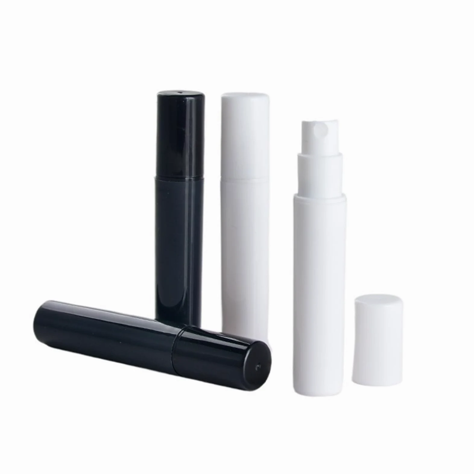 Porta profumo da viaggio 100 pezzi 2 ml 3,0 4 5 Mini flacone spray di profumo in plastica, piccolo campione Atomizzatore nero(White,5ml)