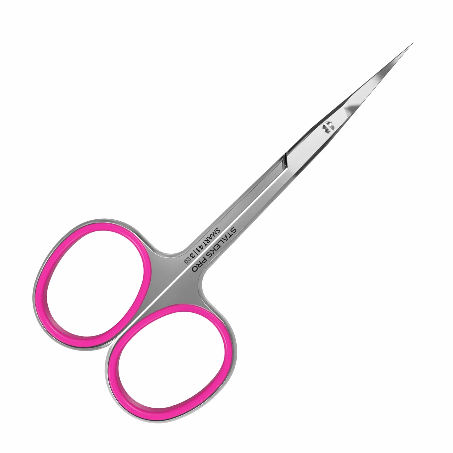 Staleks Pro Forbici Professionali per Pelle Cuticola Lame con Gancio Manici in Silicone Rosa Smart 41 Type 3 SS-41/3