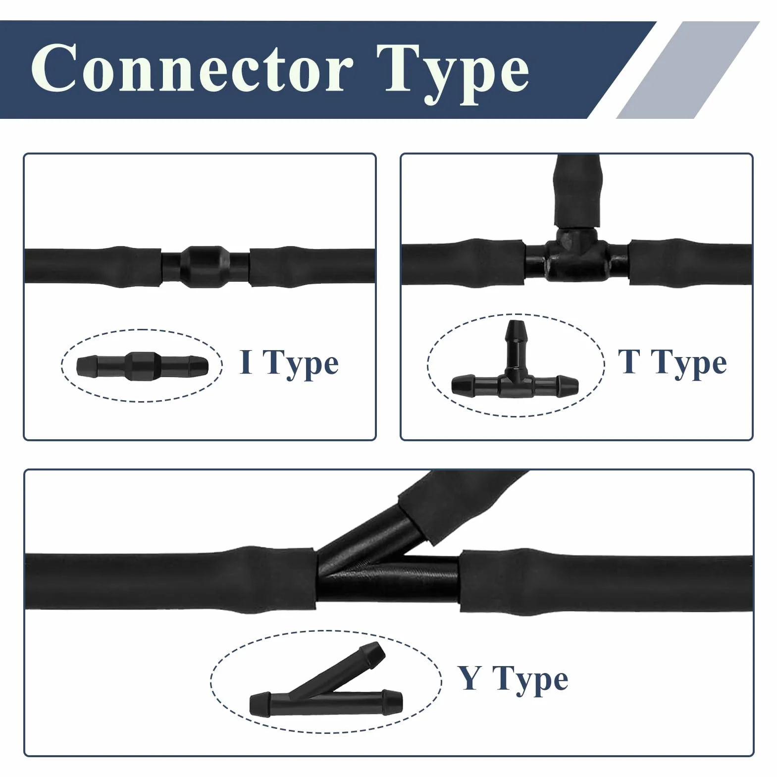 Connettori Tubo Lavavetri Universali 4mm 30 Pezzi Raccordi Tergicristalli Auto Kit Riparazione Lavacristalli