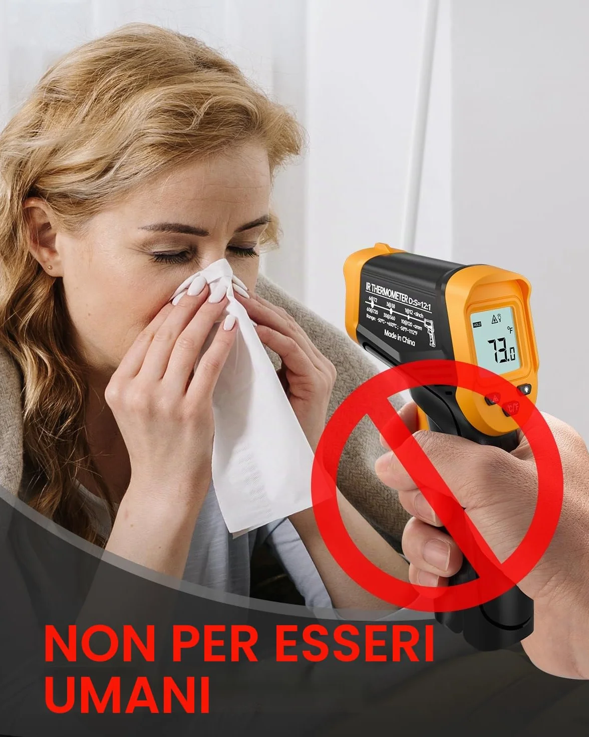 Eventek Termometro Infrarossi -50°C ~ 600°C Laser Digitale Senza Contatto per Cucina Forno Pizza Freezer Carne