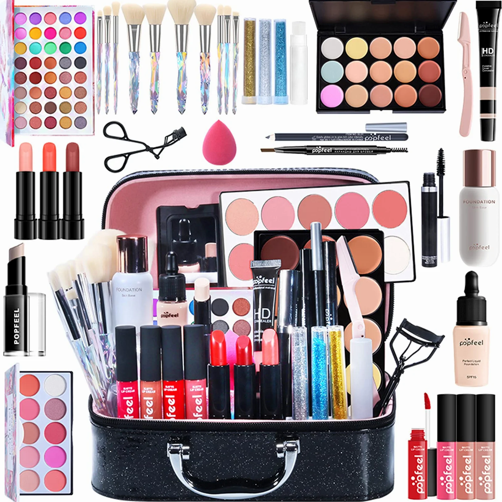 Kit per il Trucco di Bellezza, Set di Trucchi Completo Trousse di Trucchi Palette Ombretti Correttore Fard Cosmetics per il Trucco Palette Trucchi per Cosmetici Occhi Viso e Labbra