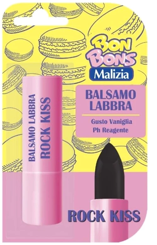 Balsamo Labbra Colorato Gusto Vaniglia Rock Kiss, Malizia, 12 Pezzi