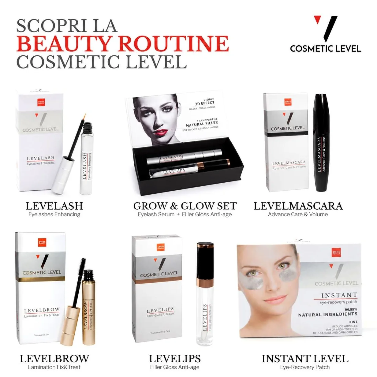 GROW & GLOW SET, EYELASH SERUM + FILLER GLOSS ANTI-AGE, LONG EYELASHES & PLUMPING LIPS, SET EDIZIONE LIMITATA