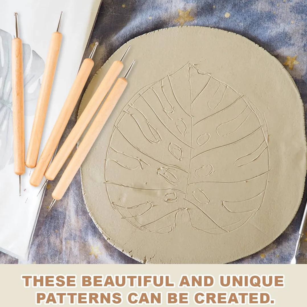WeddHuis 5 Pezzi Penne per Embossing Dotting Tool Strumenti per Ceramica Clay Tools Stylus per Incisione e Scultura per Carta da Trasferimento Mandala Pittura su Pietra Artigianato in Argilla