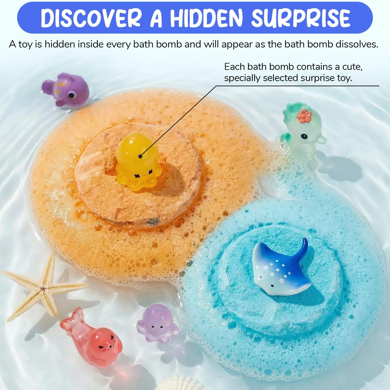 Bombe da bagno con sorpresa, 12PCS Bombe da bagno bambini, bombe da Bagno in Schiuma Organica Naturale, Regali per Ragazzi e Ragazze,bath bomb gift