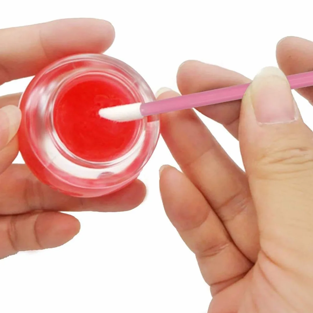 100 Pezzi Pennello Labbra Monouso, Pennello Trucco Rossetto, Pennello Sopracciglia Kit Attrezzi di Bellezza (rosa)