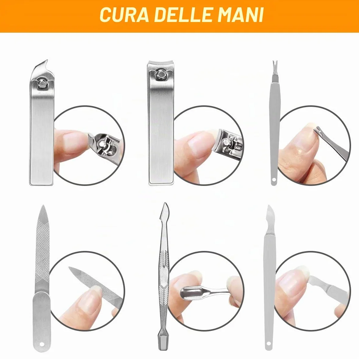 CestMall Set Manicure Professionale 21 Pezzi Acciaio Inossidabile Tagliaunghie Kit Pedicure