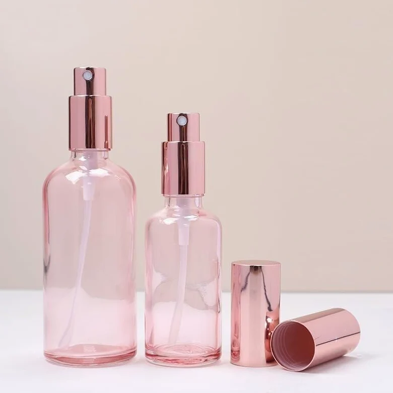 Mini Bottiglie di Profumo da Viaggio, Atomizzatore di Profumo 1pc Bottiglie di Profumo Ricaricabili 5ml-100ml Coperchio Rosa Vetro Rosa Liquido Pipetta Nebulizzazione Bottiglia Spray Ricaricabile (Col