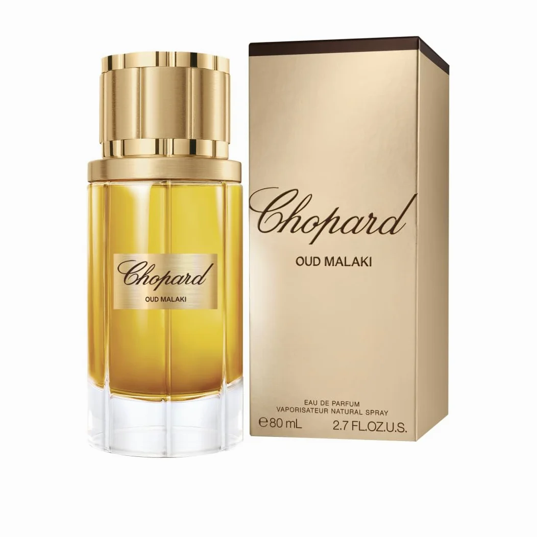 Chopard Oud Malaki 80 ml, Eau de Parfum da Uomo | Fragranza Legnosa Ambrata, Note Sensuali di Legno di Oud, Lavanda, Tabacco e Spezie, Flacone in Vetro Trasparente