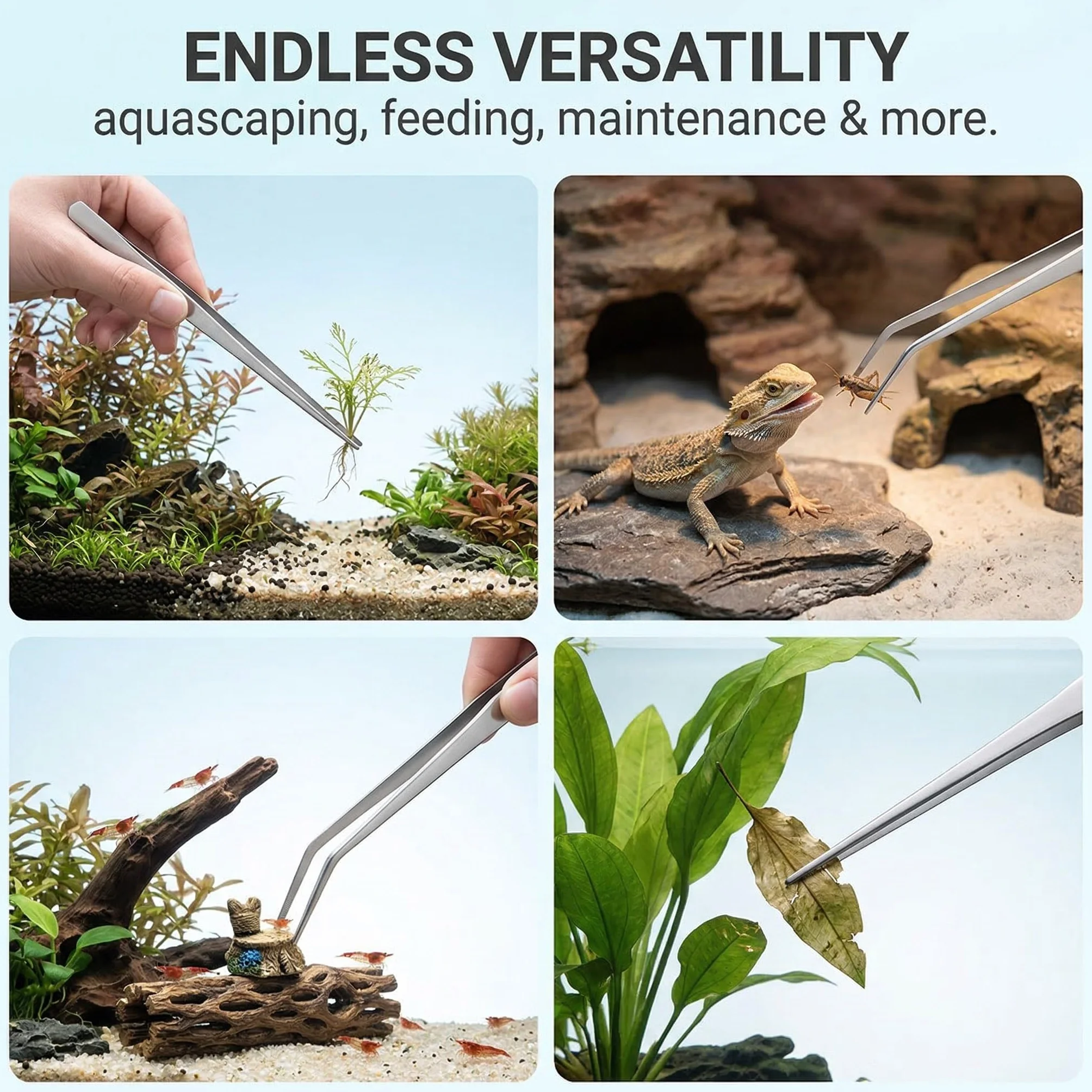 Pinzetta chirurgica in acciaio inossidabile a 2 pezzi, pinzetta professionale curva per unghie, adatta per la potatura e l'alimentazione delle piante acquatiche, 27 cm