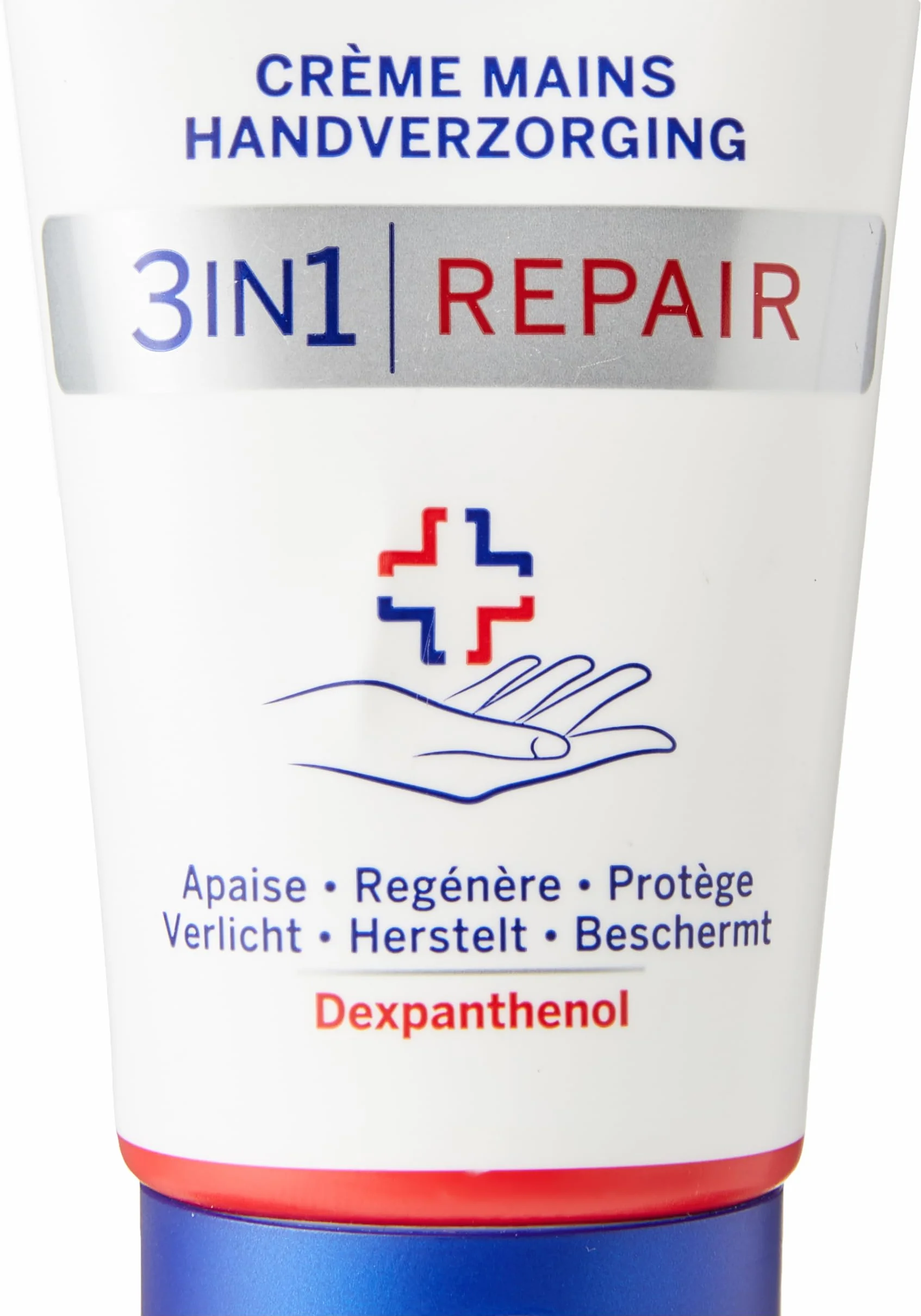 NIVEA Crema Mani 3 in 1 Ripara Pelle Molto Secca e Ruvida (1 x 75 ml), Cura Mani Idratante Formula Ricca e Non Grassa, Crema Idratante Riparante Dexpanthenol