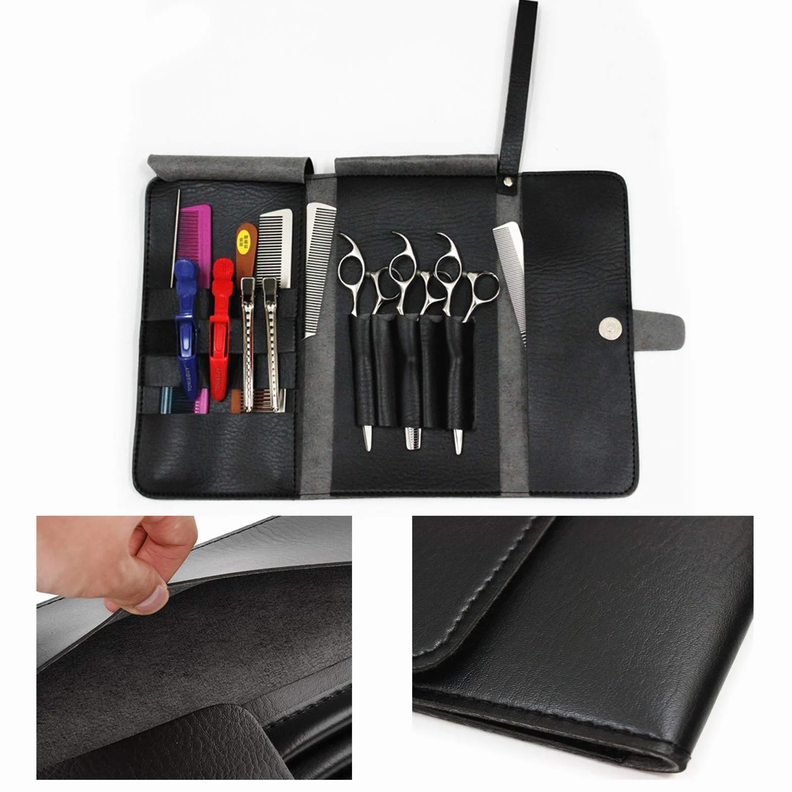 Borsello per Forbici da Barbiere Borsa da Parrucchiere Barbiere portatile Professionale Pelle Strumento Borsa Accessori per Fondina di Attrezzi Forbici Parrucchiere per Parrucchiere Barbiere 1 Pcs