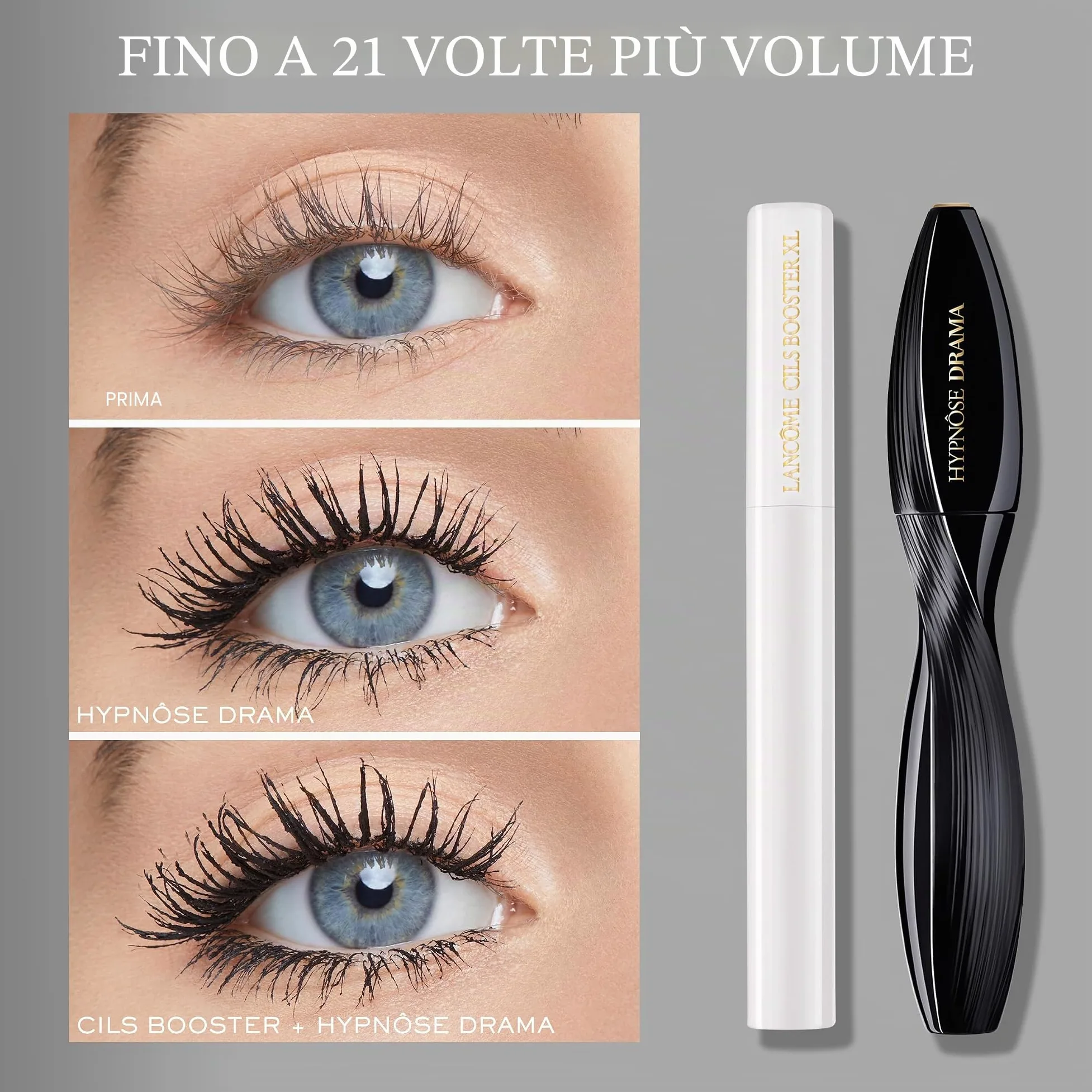 Lancôme Hypnôse Drama Mascara Set, Ultimate Volumising Eye Routine con olio di jojoba, include mascara full size, mascara formato da viaggio e mini Cils Booster XL Primer