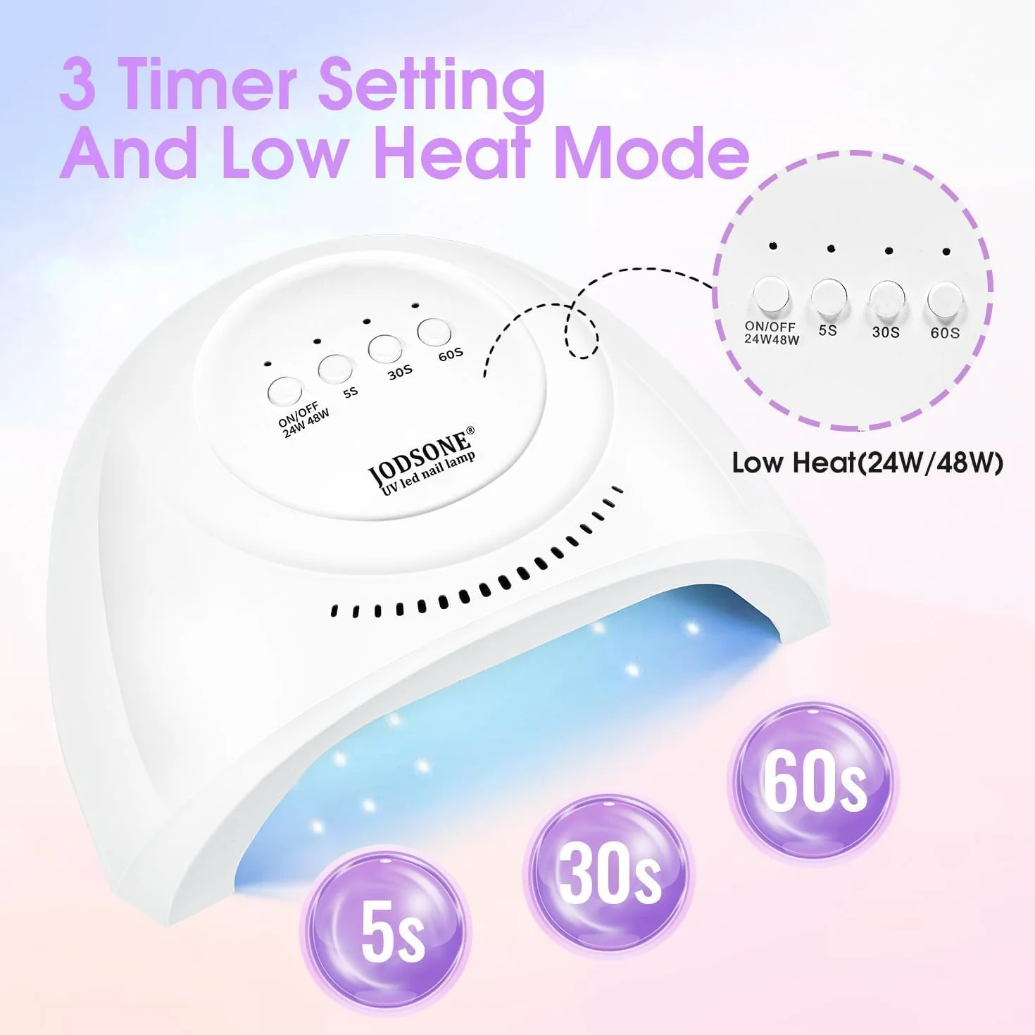 Lampada UV LED per unghie 30 perline luminose smalto gel sensore automatico 3 timer