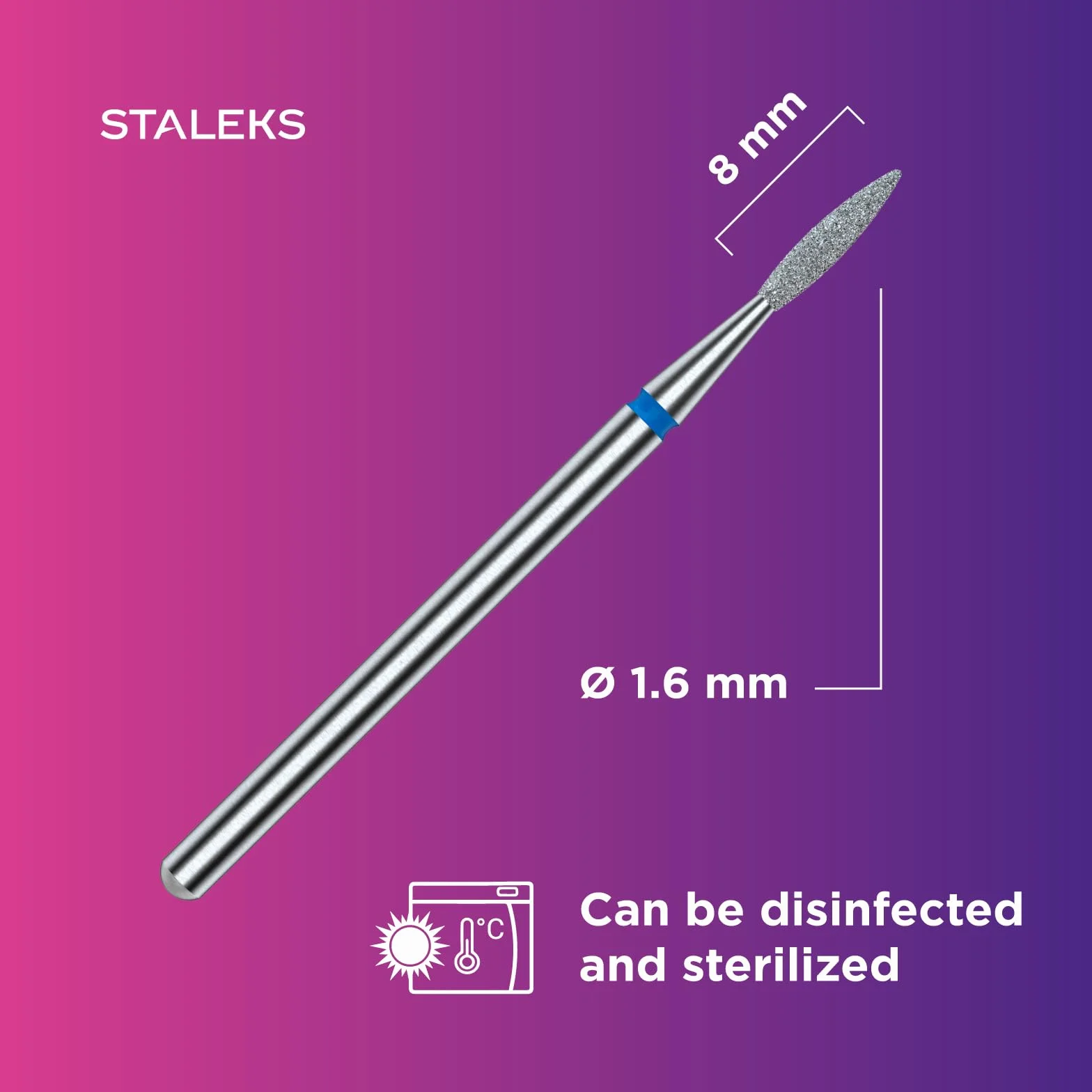 STALEKS PRO Punta diamantata Fiamma affilata anello blu kit scarico unghie levigatura per levigatrici elettriche NAIL DRILL BIT manicure pedicure FA11B016/8