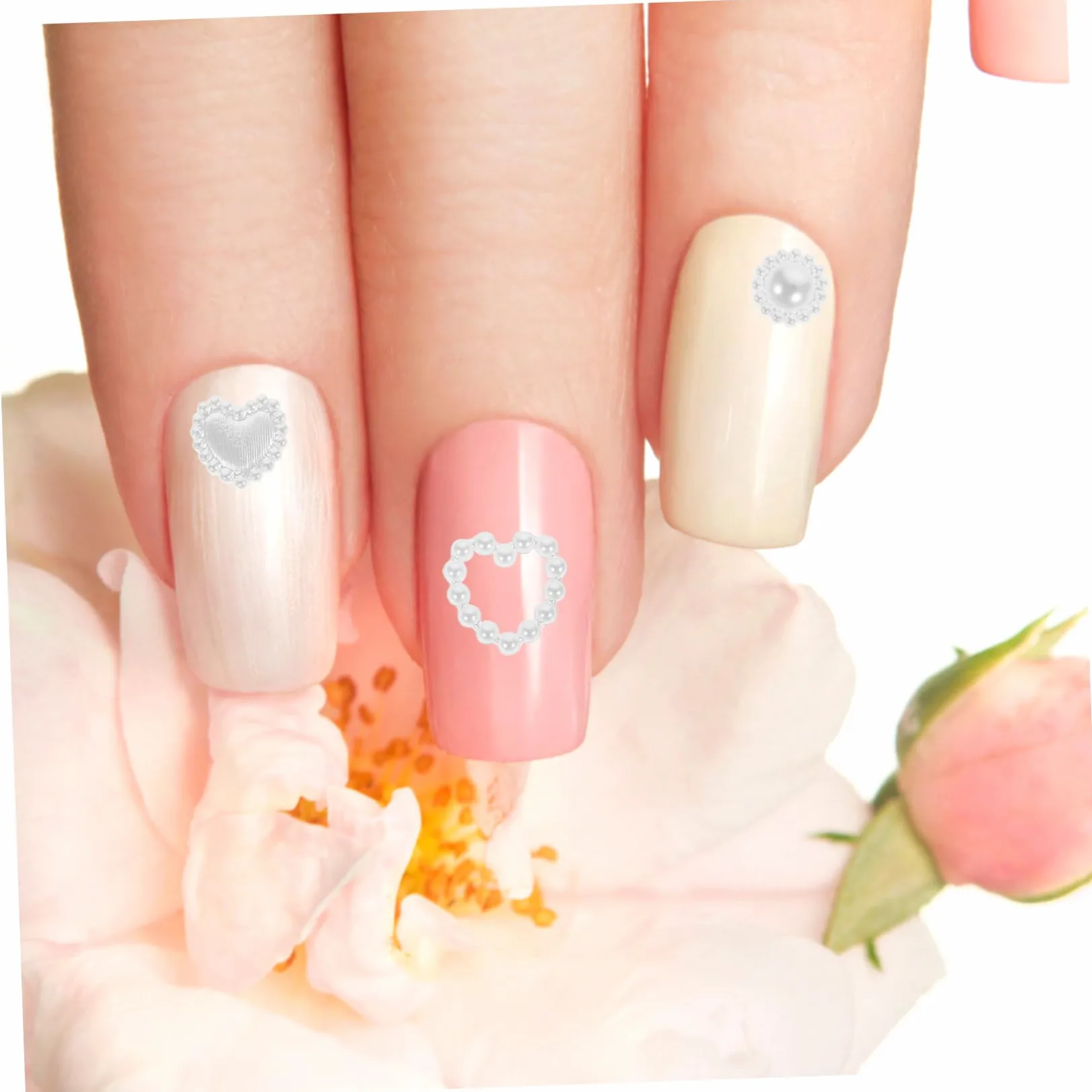 5 Pezzi 1 Accessori Per Unghie Di Perle Arte Unghia Gioielli Per Manicure Ciondoli Per Unghie Da Donna Forniture Per Unghie Bianca Plastica