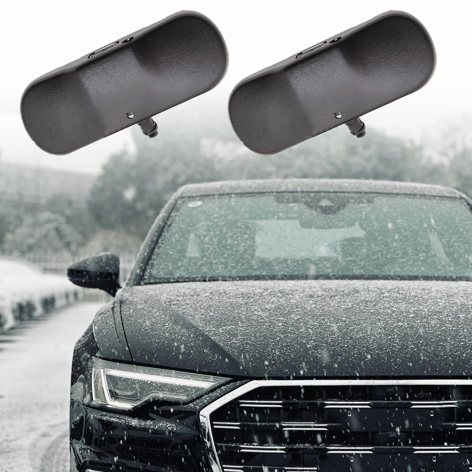 SANTUO 2 ugelli riscaldati per parabrezza anteriore per Audi A3 A4 A5 A6 A7 A8 Q3 Q5 Q7 TT