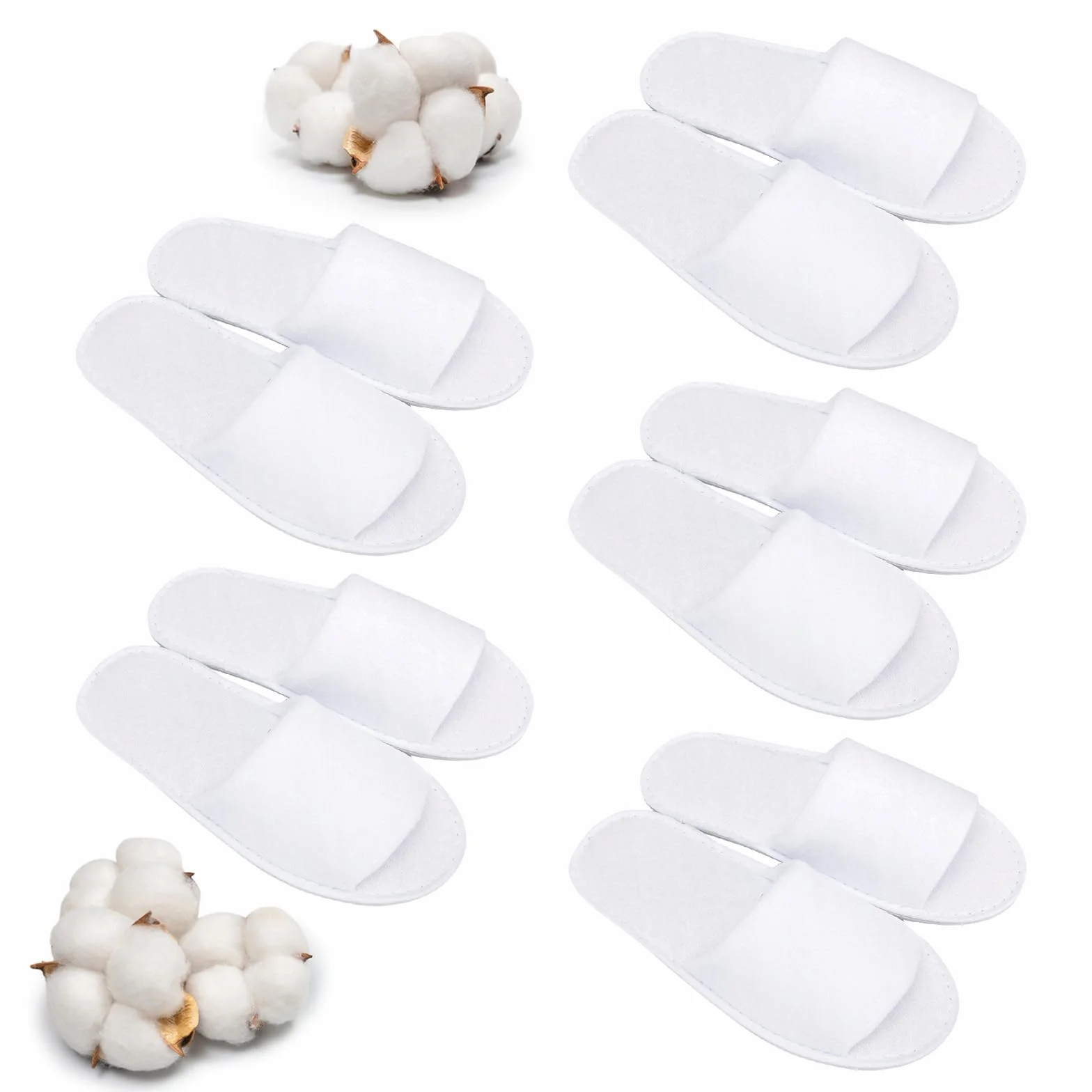 KARELLS Pantofole Antiscivolo Premium 5 Paia Usa e Getta in Spugna Ciabatte Ospiti in Lino di Cotone