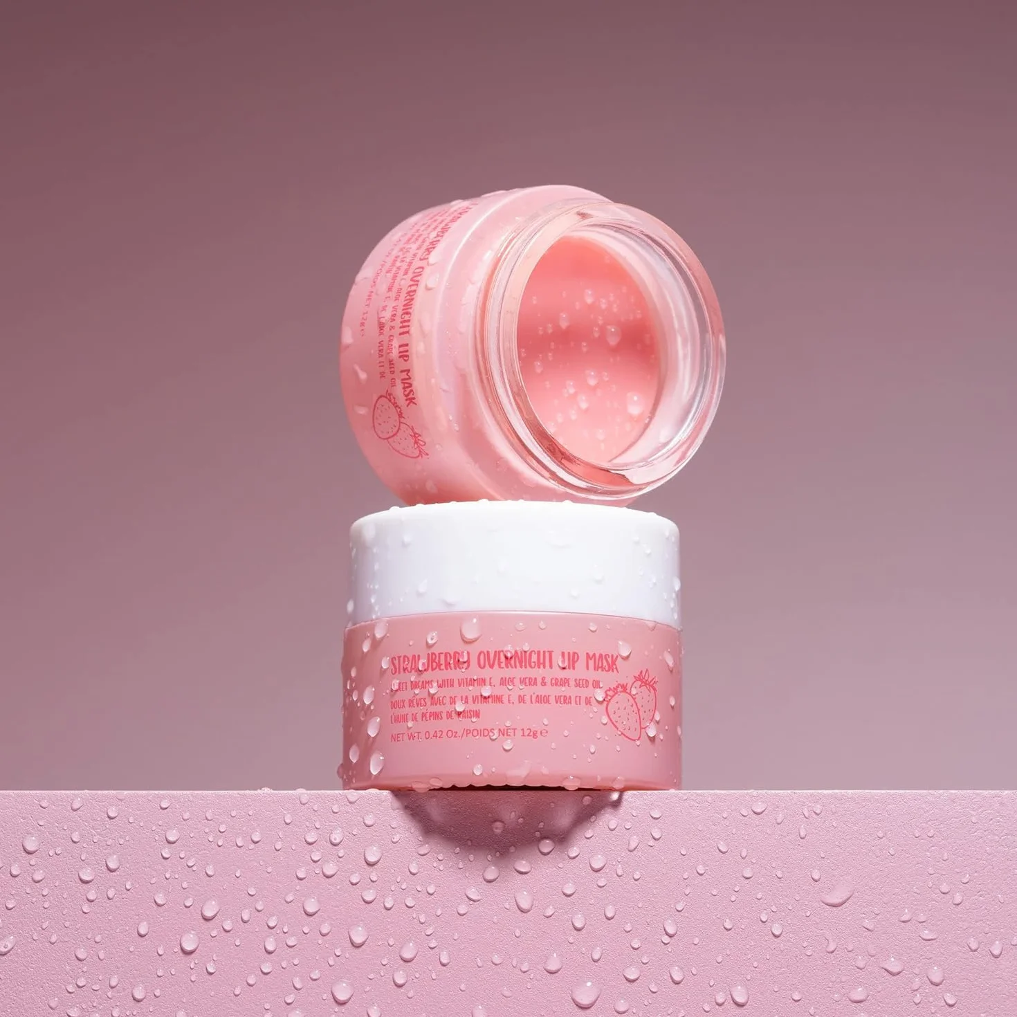 W7 Maschera Labbra Notte Sweet Dreams alla Fragola - Vitamina E, Aloe Vera e Olio di Semi d'Uva - Per labbra idratate, carnose e irresistibili