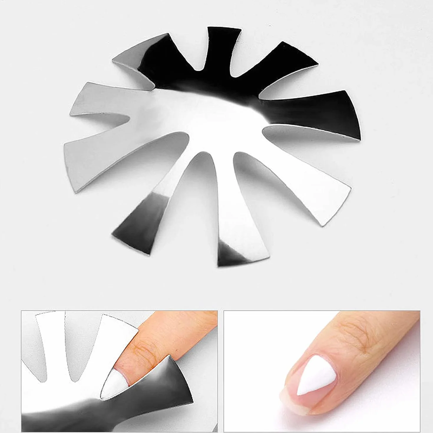 French Manicure Template Nail Cutter Plate in Acciaio Inox Acrilico Clipper Plate for Women