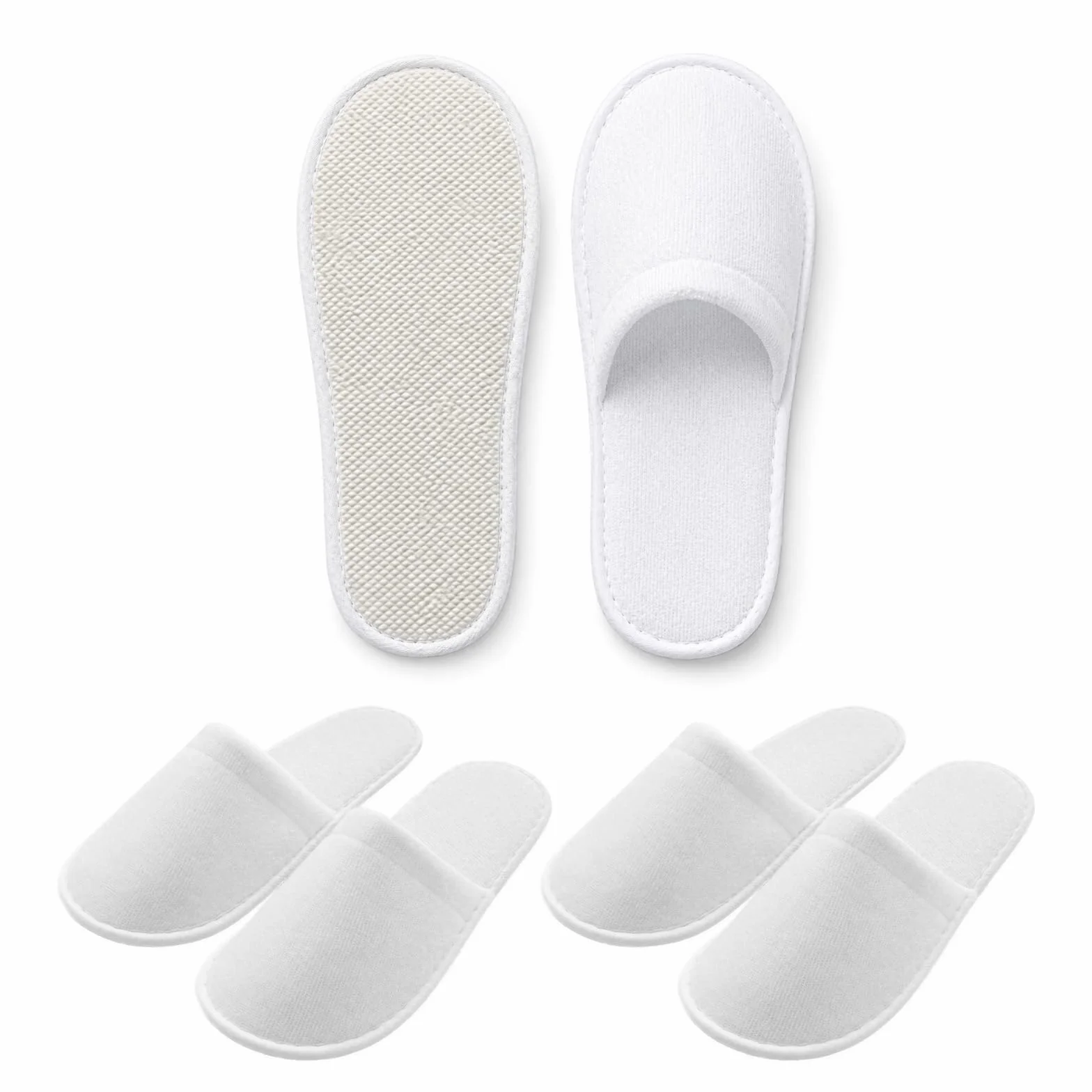 Ciabatte Monouso 3 Paia Taglia 42, Pantofole Usa e Getta in Pile Felpato Spesso, Antiscivolo per Ospiti, Hotel, Casa, Spa e Viaggio