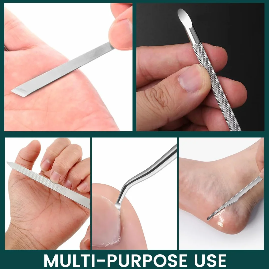 Ingrown Toenail File and Lifters Set, Stainless Steel Ingrown Toenail Removal Kit, Under Nail Cleaner Pedicure Tools