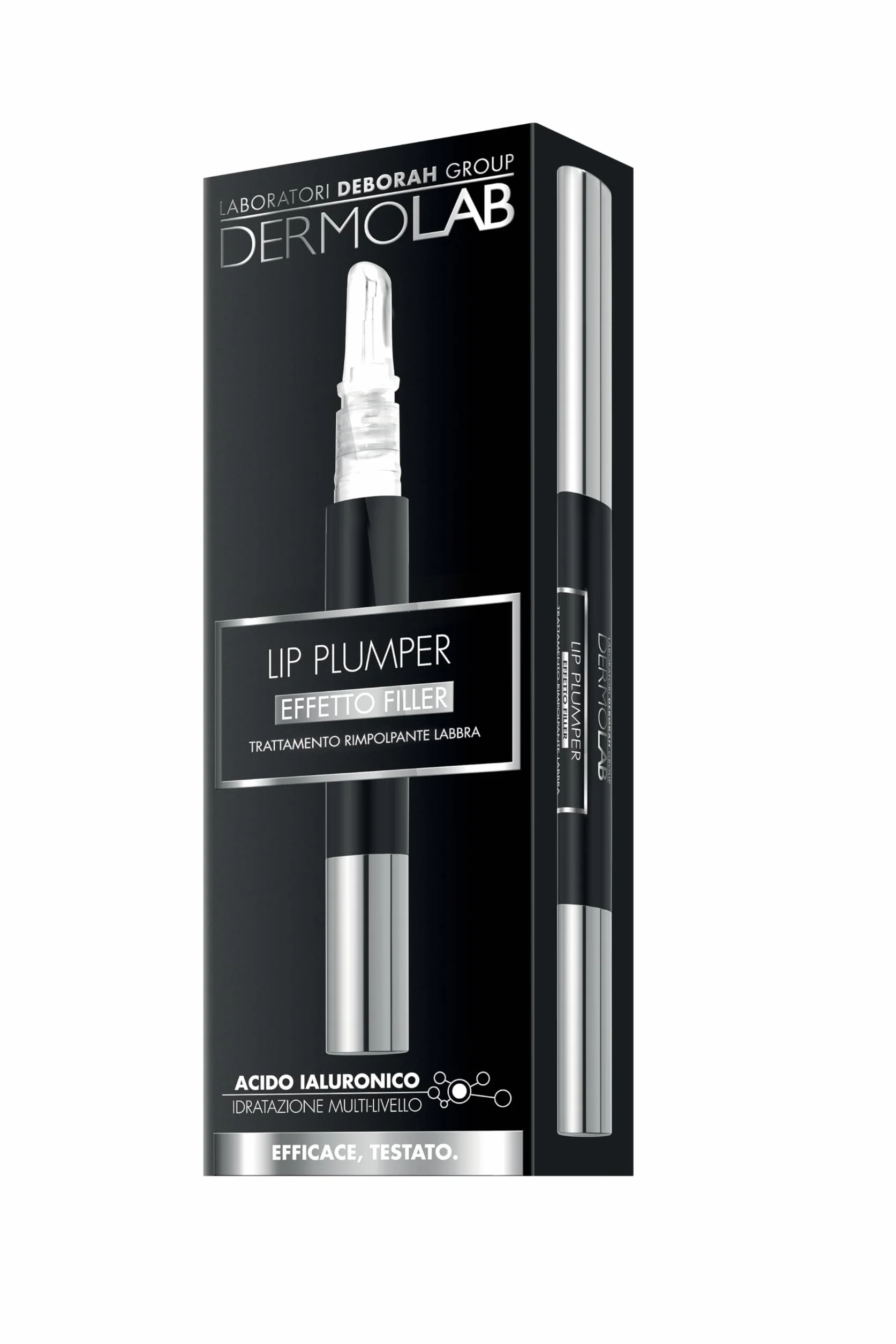 Dermolab - Lip Plumper, Trattamento Rimpolpante Labbra Effetto Filler con Acido Ialuronico, Gatuline Intense MB, e Maxi Lip per Labbra più Carnose, Idratate e Morbide, 5ml