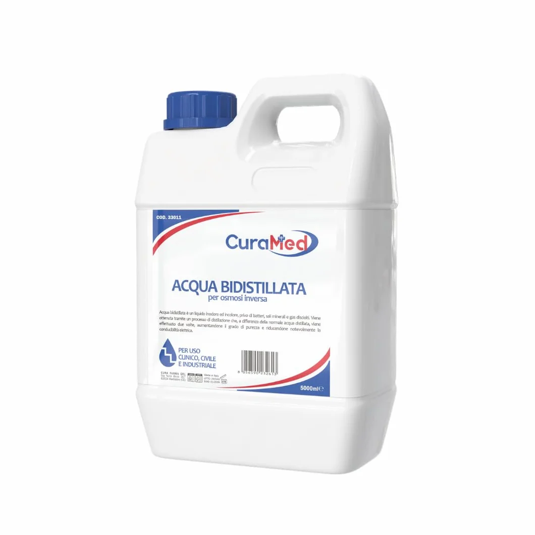 Cura Farma Acqua Bidistillata 5lt Tappo A Vite Sigillo di Sicurezza Originale